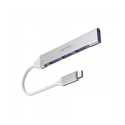 HUB USB TIPO C A 3 PUERTOS USB 2.0 + X1 USB 3.0 NETMAK (NM-AC09)