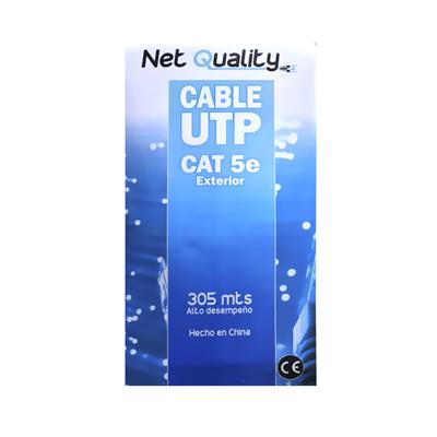 BOBINA UTP NETQUALITY 4P 305M (CAT5E) EXTERIOR NEGRO