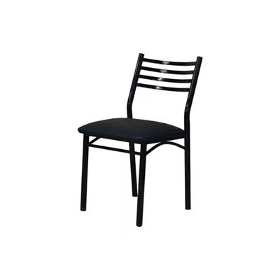 SILLA LIBRA FIJA ECOCUERO NEGRO (CAÑO GRUESO)