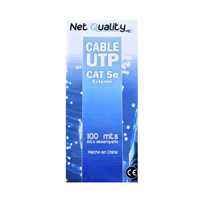 BOBINA UTP NETQUALITY 4P 100M (CAT5E) EXTERIOR NEGRO