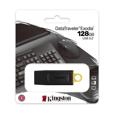 PENDRIVE KINGSTON EXODIA 128GB USB 3.2 (DTX/128GB) NEGRO