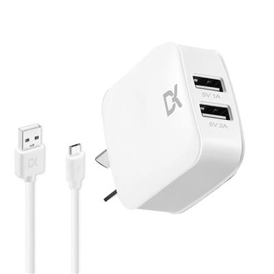 CARGADOR DEKKIN 5V 2A (AT-ACC-KI-041) CON CABLE MICRO USB