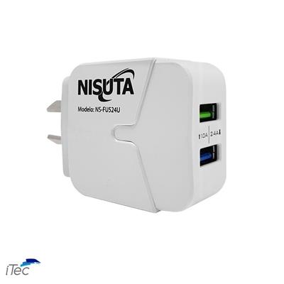 CARGADOR NISUTA 2 USB 5V 2.4A NS-FU524U