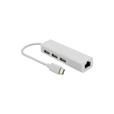 ADAPTADOR USB TIPO C MACHO A 3 X USB 2.0 + RJ45 (NM-TC40)