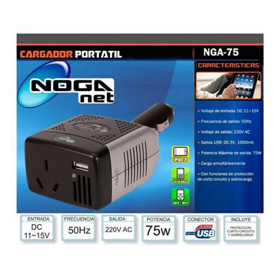 ADAPTADOR NOGANET DE 12V A 220V AUTOMOVIL CON SALI
