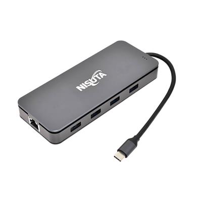 DOCKING NISUTA USB C 3.1 (NSUCD5) NVME, HDMI, VGA, RED, USB 3.0, PD 100W