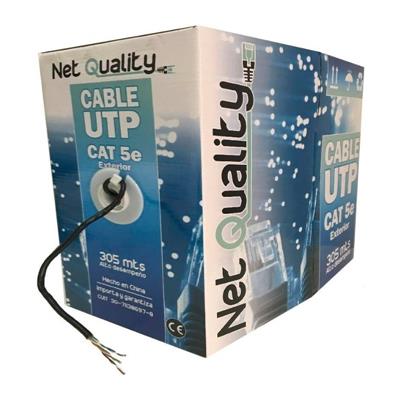 BOBINA UTP NET-QUALITY 2P CAT5E EXTERIOR 305M NEGRO