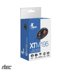 Mouse USB optico XTECH 1000dpi XTM-195