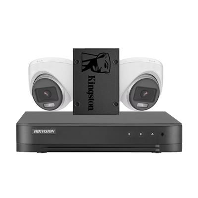 COMBO HIKVISION DVR (DS-7204HGHI-M1) + 2 TURRET (DS-2CE70DF0T-PF) + 240GB SSD