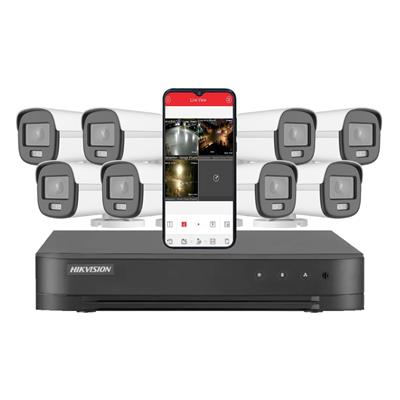 COMBO HIKVISION DVR (DS-7208HGHI-M1) + 8 CAMARAS BULLET (DS-2CE10DFOT-PF)