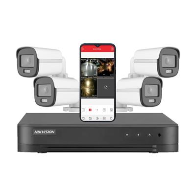 COMBO DVR HIKVISION (DS-7204HGHI-M1) + 4 CAMARAS BULLET (DS-2CE10DFOT-PF)