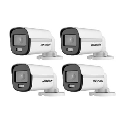 COMBO 4 CAMARAS BULLET HIKVISION COLORVU (DS-2CE10DFOT-PF)