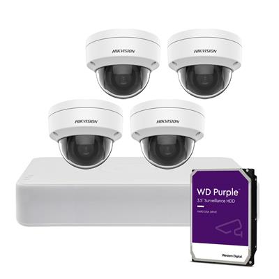 KIT HIKVISION NVR POE + 4 CAMARAS + DISCO 2TB