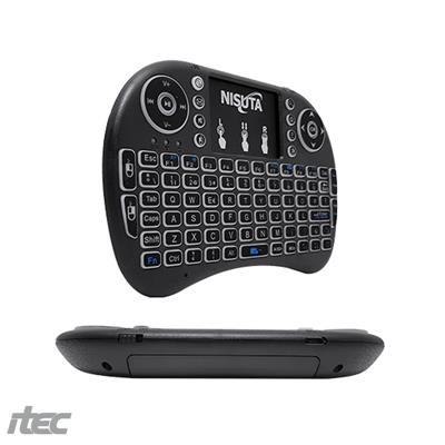 TECLADO RETROILUMINADO INALAMBRICO C/ MINI PAD NISUTA (NSWIKTV76)